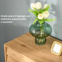 HOMCOM Cassettiera in Stile Industriale - Legno(m-7)