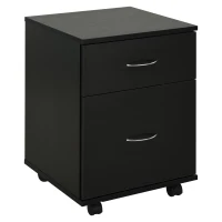 HOMCOM Comoda pe Rotite pentru Birouin Lemn, 41x39x58cm, Negru(m-1)