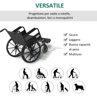 HOMCOM Rampa per Sedia a Rotelle, Deambulatore e Persone Disabili in Lega di Alluminio Antiscivolo Capacità 272kg, 55x70x5cm(m-6)