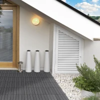 Outsunny Piastrelle da Giardino Incastrabili Set da 11 Mattonelle per Esterno 30x30cm Grigio(m-2)