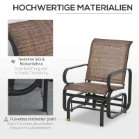 Krzesło bujane Outsunny stal Texteline kolor brązowy 62 x 75 x 91,5 cm(m-5)