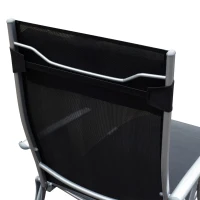 Outsunny Șezlong de Grădină Pliabil cu Pernă și Spătar cu 7 Poziții de Înclinare, 137x63.5x100.5 cm, Negru(m-8)