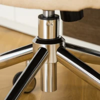 Vinsetto Bürostuhl mittelhoch Schreibtischstuhl Drehstuhl ergonomischer Computerstuhl höhenverstellbar Samt-Touch Metall Beige 64 x 63,5 x 90,8 cm(m-8)