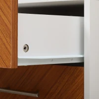 HOMCOM Comodino Moderno a 2 Cassetti in Metallo e Legno 40x39x48cm Marrone e Bianco(m-8)