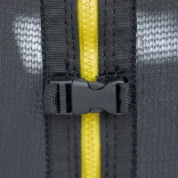 HOMCOM Trambulină elastică exterior cu plasă de siguranță și bare cu protecție pentru adulți și copii, 244x244x205cm(m-7)
