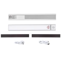 HOMCOM Set 2 Lampade LED Adesive con Sensore di Movimento e Batteria USB Ricaricabile(m-9)