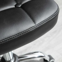 HOMCOM Zestaw 2 stołków roboczych, sztuczna skóra, ciemnoszare, 72–87 cm(m-9)