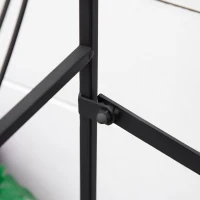 Outsunny Metal Plant Stand Flower Rack 3 Tier Plant Shelf Flower Stairs for Indoor and Outdoor Garden Balcony Black 95 x 63 x 72 cm(m-7)