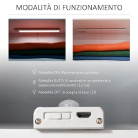 HOMCOM Set 2 Lampade LED Adesive con Sensore di Movimento e Batteria USB Ricaricabile(m-6)