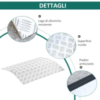 HOMCOM Rampa per Sedia a Rotelle, Deambulatore e Persone Disabili in Lega di Alluminio Antiscivolo Capacità 272kg, 55x70x5cm(m-4)