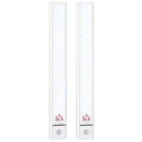 HOMCOM Set 2 Lampade LED Adesive con Sensore di Movimento e Batteria USB Ricaricabile(m-1)