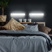 HOMCOM Set 2 Lampade LED Adesive con Sensore di Movimento e Batteria USB Ricaricabile(m-2)