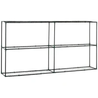 Outsunny 3 Tier Metal Plant Stand, Greenhouse Staging Shelving Flower Pot Shelf, Flower Display Storage Rack for Outdoor Indoor Garden Balcony Garage, 222 x 30 x 114cm(m-1)