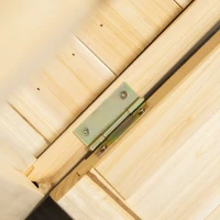 PawHut hok voor kleine dieren, deelbaar, met wielen, massief hout, naturel, 138 x 53 x 61 cm(m-5)