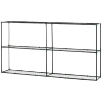 Outsunny 3 Tier Metal Plant Stand, Greenhouse Staging Shelving Flower Pot Shelf, Flower Display Storage Rack for Outdoor Indoor Garden Balcony Garage, 222 x 30 x 114cm(m-11)