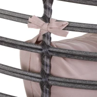 Outsunny Outdoor Indoor Wicker Teardrop Chair with Cushion Rattan Lounger(m-10)