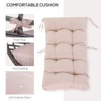 Outsunny Outdoor Indoor Wicker Teardrop Chair with Cushion Rattan Lounger(m-6)