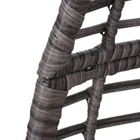 Outsunny Outdoor Indoor Wicker Teardrop Chair with Cushion Rattan Lounger(m-11)