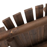 Outsunny Wood Adirondack Bench Loveseat Chair awith Center Table Perfect for Lounging and Relaxing Outdoors(m-10)