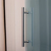 HOMCOM 90cm Modern Sliding Door Set Kit w/ Frosted Glass Door Aluminium Rail Opaque Home Decoration DIY Office Style(m-8)