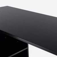 HOMCOM Computer Desk Table Workstation Home Office L Shape Drawer Shelf File Cabinet Black(m-12)