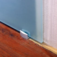 HOMCOM 90cm Modern Sliding Door Set Kit w/ Frosted Glass Door Aluminium Rail Opaque Home Decoration DIY Office Style(m-6)