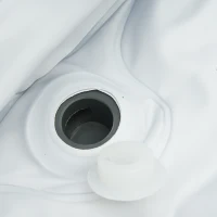 Outsunny Spa Gonflable Rond 4 Personnes Ø 1,80 x 0,65H m - 800 litres 100 Jets de Massage - Fonctions Chauffage Filtration - Liner PVC Blanc Bleu(m-12)