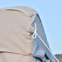 Outsunny 3 x 3 Meter Metal Gazebo Garden Outdoor 2-tier Roof Marquee Party Tent Canopy Pavillion Patio Shelter with Netting - Grey(m-11)