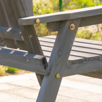 Outsunny Outdoor Furniture Patio Wooden Tete a Tete Garden Bench Chair with Table Conversation Set(m-8)