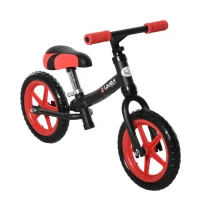 HOMCOM Draisienne Enfant Vélo Sans Pédales Roues 12" EVA Hauteur Selle réglable pour Enfants de 2 à 5 ans Acier Noir(m-1)