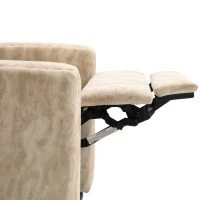 HOMCOM Studded PU Leather Reclining Armchair w/ Retractable Footrest Beige(m-10)