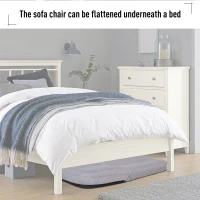 HOMCOM Floor Lazy Sofa Chair 5 - Position Adjustable Recliner 180 Degree Swivel Legless Linen Seater Thick Padding High Density Comfort Reclining Living Room(m-6)