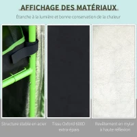 Outsunny Chambre de Culture hydroponique Tente de Culture Grow Box 0,8L x 0,8l x 1,6H m Oxford 600D Mylar Noir Vert(m-5)