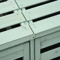 Outsunny Abri poubelles - abri de Jardin - 2 Portes verrouillables - dim. 131L x 85l x 125H cm - Bois Sapin Vert d'eau(m-5)