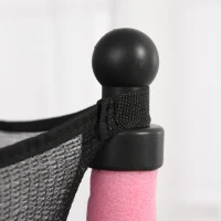 HOMCOM Trampoline Enfant Ø 1,40 × 1,58H m Filet de sécurité Porte zipée Couvre-Ressorts 6 poteaux rembourrés Inclus Rose(m-9)