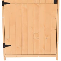 Outsunny Armoire de jardin extérieur abri de jardin en bois abri pour outils 3 étagères 2 Portes loquets Toit Pente bitumé rangement et stockage extérieurs pour terrasse 77 x 54 x 179 cm effet bois naturel(m-8)