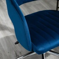 Vinsetto Chaise de bureau design contemporain hauteur réglable pivotant 360° piètement chromé velours bleu(m-8)