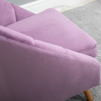 HOMCOM Velvet Armchair, Modern Accent Chair, Upholstered Tub Chair with Solid Wood Legs and Seat Cushion for Living Room, Violet(m-8)