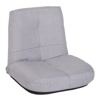 HOMCOM Floor Lazy Sofa Chair 5 - Position Adjustable Recliner 180 Degree Swivel Legless Linen Seater Thick Padding High Density Comfort Reclining Living Room(m-8)