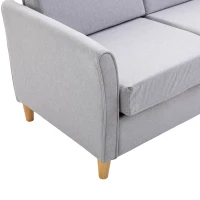 HOMCOM Two-Seater Linen-Look Sofa - Grey(m-7)
