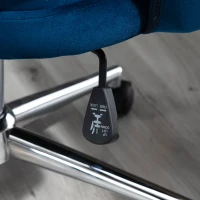 Vinsetto Chaise de bureau design contemporain hauteur réglable pivotant 360° piètement chromé velours bleu(m-9)