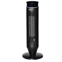 HOMCOM Chauffage soufflant oscillant 2000 W - mini radiateur céramique PTC - 3 modes - télécommande incluse - chauffage d'appoint noir(m-1)