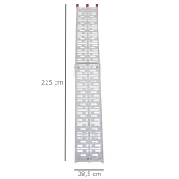 HOMCOM Rampe de chargement pliable pour tous les motos, quad aluminium argent(m-3)