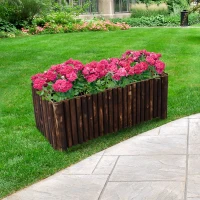 Outsunny Raised Flower Bed Wooden Rectangular Planter Container Box Herb Pot 120L x 50W x 50H (cm)(m-2)