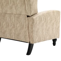 HOMCOM Studded PU Leather Reclining Armchair w/ Retractable Footrest Beige(m-7)