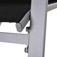 Outsunny Rocking Chair Sun Lounger Garden Seat Patio High Back Texteline Black(m-11)