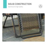 Outsunny Outdoor Zero Gravity Folding Sun Lounge Chair with Headrest, Recliner Chair w/ Cup and Phone Holder for Garden, Balcony, Deck, Grey(m-7)