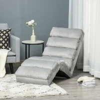 HOMCOM Floor Sofa Bed Folding Adjustable Floor Lounger Sleeper Futon Mattress Seat Chair, Light Grey(m-11)