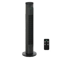 HOMCOM 30'' Freestanding Tower Fan, 3 Speed 3 Mode, 10h Timer, 70 Degree Oscillation, LED Light, 5M Remote Controller, Dark Grey(m-12)