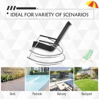 Outsunny Rocking Chair Sun Lounger Garden Seat Patio High Back Texteline Black(m-5)